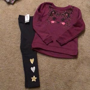soft fleece sweatshirt leggings size 5